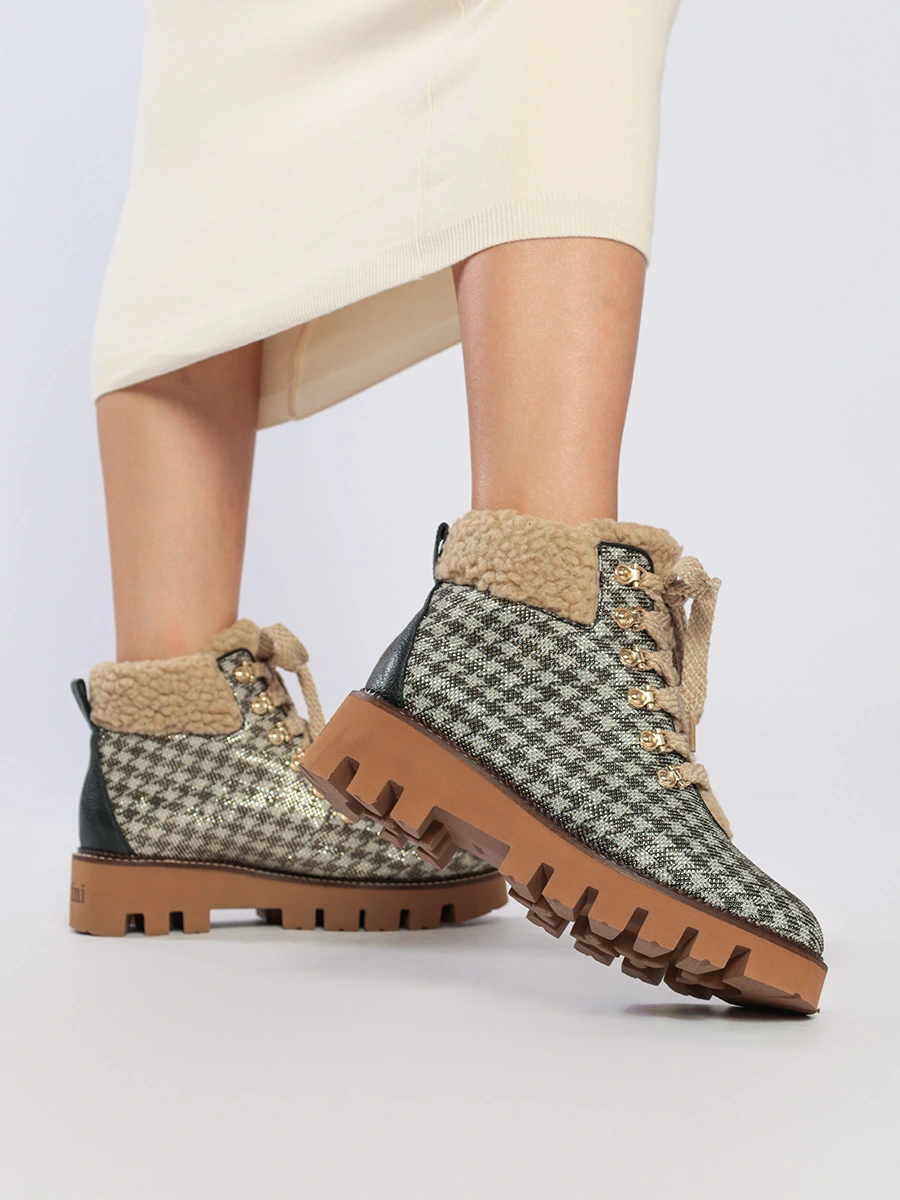 Текстильные ботинки с узором pied-de-poule